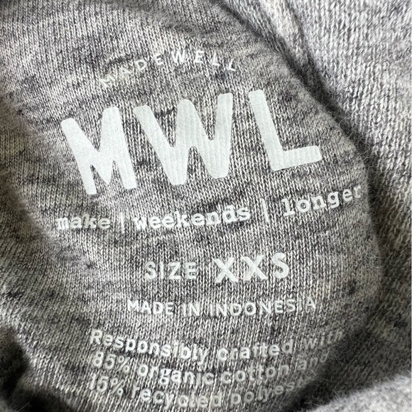 Madewell MWL Reversible Puffer Hoodie Jacket Gray Cream XXS Cropped Thick GUC - Picture 11 of 12